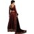 Femisha Creation Maroon Satin Latest Designer Women's Wedding Wear semi Stitched Lehenga CholiFree Size.