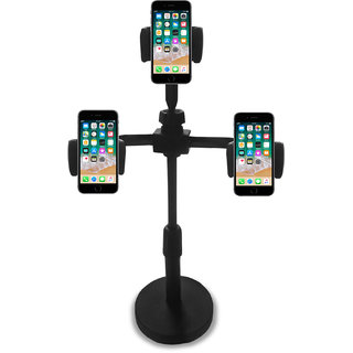 Digibuff Mobile Phone Stand Holder with Adjustable Height  Angle (Black)