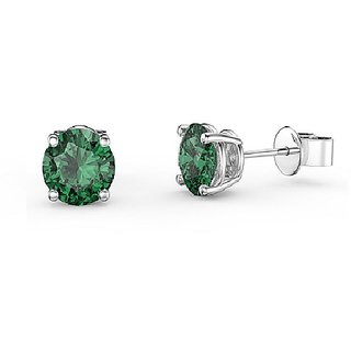 Ceylonmine - Sterling Silver Panna Stud Earring For Girls & Women Ceylonmine - Sterling Silver Panna Stud Earring For Girls & Women