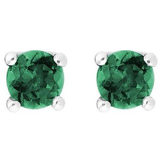                       Sterling Silver Panna Stud Earring For Girls & Women by Ceylonmine                                              