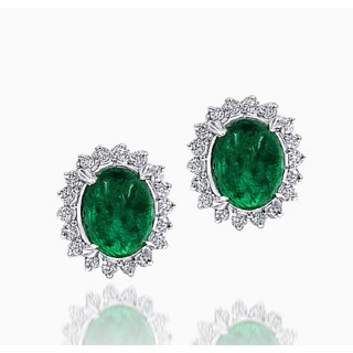                       Ceylonmine - Sterling Silver Emerald Stud Earring For Girls  Women                                              