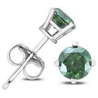 Ceylonmine - Unheated Stone Green Emerald/Panna Stud Silver Earrings For Women Ceylonmine - Unheated Stone Green Emerald/Panna Stud Silver Earrings For Women