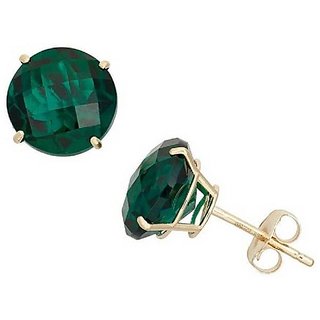 Pure Silver Green Emerald Stud Earrings for Womensby Ceylonmine Pure Silver Green Emerald Stud Earrings for Womensby Ceylonmine