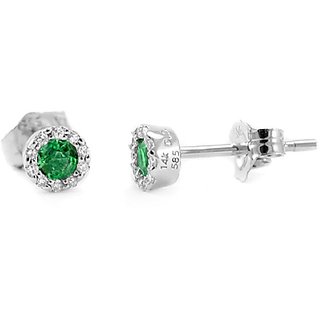 Ceylonmine -Natural Green Emerald Silver earrings for girls Ceylonmine -Natural Green Emerald Silver earrings for girls