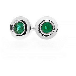                       Ceylonmine - Original Green Emerald Stone Silver Earrings Panna Earrings For Women                                              