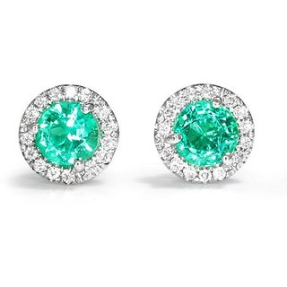                       Green Emerald stone earring original Panna Silver earring for women                                              