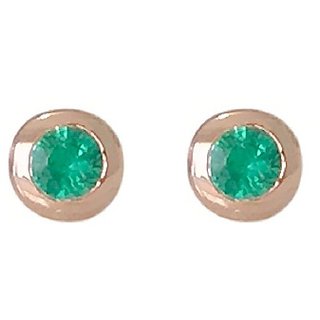                       Ceylonmine - Green Emerald stone earring original Panna  Silver earring                                              