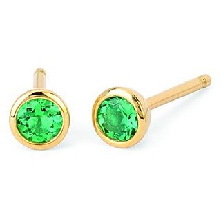 Ceylonmine - Panna Stones Gold Plated stud Earring for Girls and Women Ceylonmine - Panna Stones Gold Plated stud Earring for Girls and Women