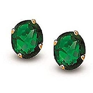 Ceylonmine - Pure Gold Plated Green Emerald Stud Earrings for Women Ceylonmine - Pure Gold Plated Green Emerald Stud Earrings for Women