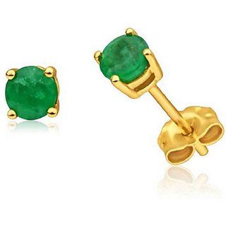                       Ceylonmine -Emerald Studs Gold Plated Earrings for Women Party Wear Fashion Jewellery                                              