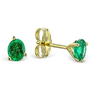 Emerald Studs Gold Plated Earrings For Womenby Ceylonmine Emerald Studs Gold Plated Earrings For Womenby Ceylonmine