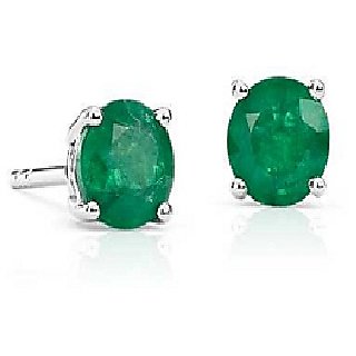 Green Emerald stone original Panna Sterling Silver earring for women by Ceylonmine Green Emerald stone original Panna Sterling Silver earring for women by Ceylonmine