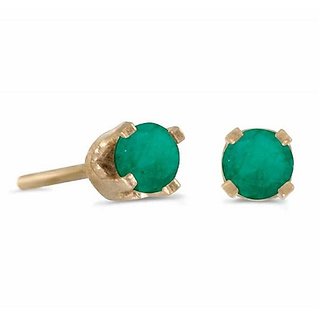                       Ceylonmine -Emerald Stud Gold Plated Earrings For Women                                              