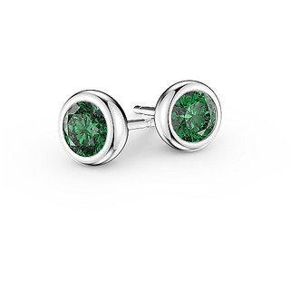                      Ceylonmine Green Emerald stone original Sterling Silver earring for women                                              