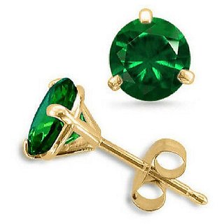Ceylonmine - Pure Gold Plated Panna Stud Earrings for Women & Girls Ceylonmine - Pure Gold Plated Panna Stud Earrings for Women & Girls