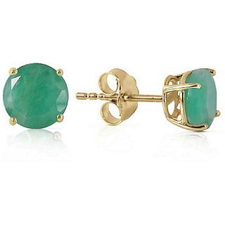                       Ceylonmine -  Gold Plated with Natural Green emerald stud earrings for girls                                              