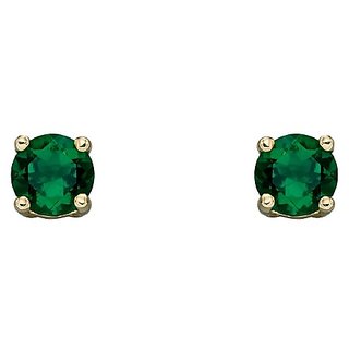                       Ceylonmine -  Gold Plated Emerald (Panna) Stud Earring For Girls & Women                                              