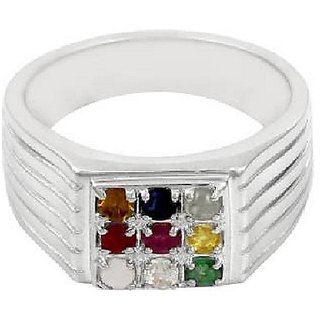                       Pure Navratan Stones Ring Original Silver Navratan by Ceylonmine                                              