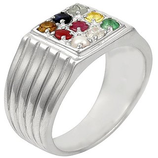                       Ring Natural Navratan Silver Ringby Ceylonmine                                              