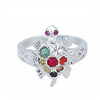                       Sterling Silver Navghrah Stones Ring by Ceylonmine                                              