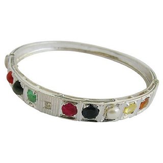                       Lab Certified Original Navratan Silver Ring for unisex by Ceylonmine                                              