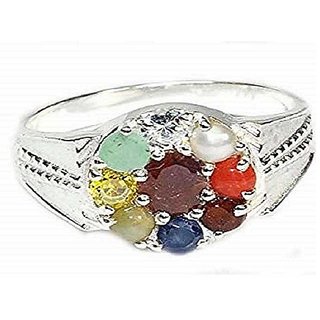                       Silver Original Navratan Ring Lab Certified Stones by Ceylonmine                                              