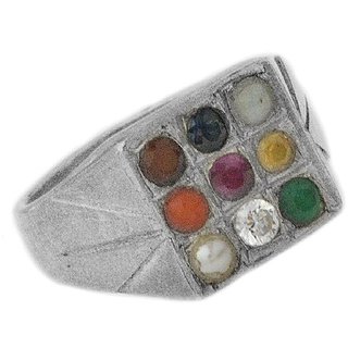                       Navratan Stones Ring Original Silver by Ceylonmine                                              