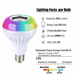 BOSSTECH RL-97 Portable Bulb Bluetooth Speaker with Music Light Compatible with All Device (Random Colour)