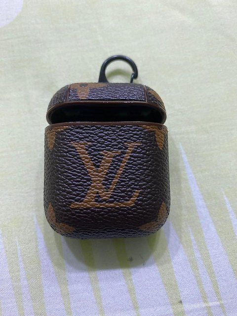 lv airpods leather case