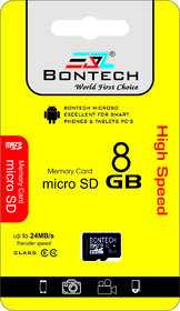 Bontech 8 GB Class 10 MicroSD Memory Card (BLACK)
