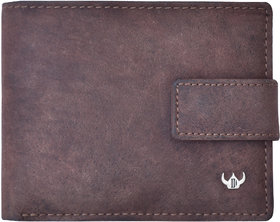 DHide Brown Pure Leather Single fold Wallet for Men