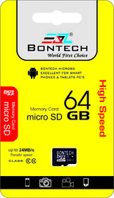 Bontech 64 GB Flash Micro SD Card(Black)