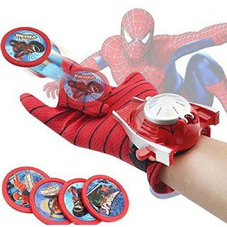 Aseenaa Action Figure Super Hero Spiidar Maan Disc Launcher Single Hand Glove Toy Set  Colour  Red  Set of 1