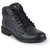 Fausto Men's Navy Blue Leather Lace Up Mid Top Boots