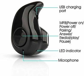 KHULJA Mini Invisible S530 Kaju Bluetooth Headset Single in-Ear Earpiece Ea