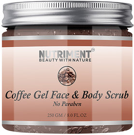 Nutriment Coffee Gel Face  Body Scrub,250gm helps to Clean pore Deeply  your Skin and removes Impurites and Toxins