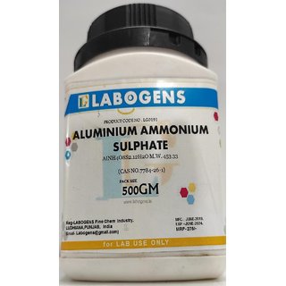 ALUMINIUM AMMONIUM SULPHATE DODECAHYDRATE 98 Extra Pure - 500 GM ALUMINIUM AMMONIUM SULPHATE DODECAHYDRATE 98 Extra Pure - 500 GM