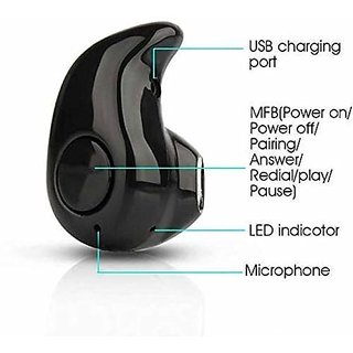 KHULJA Mini Invisible S530 Kaju Bluetooth Headset Single in-Ear Earpiece Ea