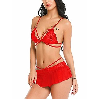 Babydoll Quinize Girls Red Exotic Nighty (Offer: Get FREE Face Mask)