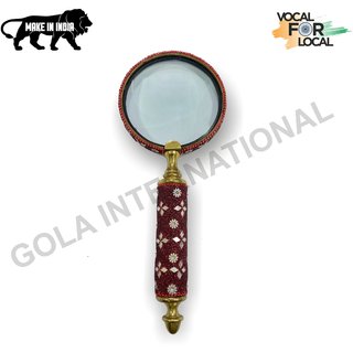                       Gola International Decorative Antique Look Brass Handheld Magnifying Glass 4 inch Designed                                              