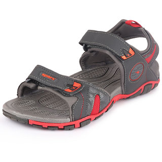 Buy Sparx Men s Grey Red Sports Hook Loop Sandal Floaters