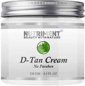 Nutriment D-Tan Cream 250gm,Reduces Tan,Brighten and Even Skin Tone, Reduces Eye Circles and DarkSpots For All Skin Type