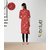 Fabclub Women Rayon Linen Foil Print Stright Designer Kurti (Maroon)