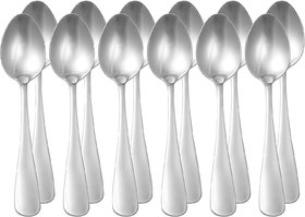 ZOOV Stainless Steel 14Guage Table Spoon with Round Edge Tidy, Pack of 12Pc