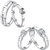 Silver Shine Designer Adjustable Couple Rings Set for lovers Silver Plated Solitaire for Men and Women 2 Pairs