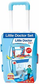 Little Doctor Playset with Case Workbench  2 in 1 Doctor Nurse Medical Box with Suitcase Trolley  Doctor Pretend Play