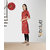 Fabclub Women Rayon Linen Foil Print Stright Designer Kurti (Maroon)