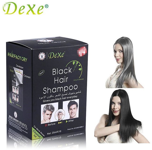 Black Hair Shampoo Instant Black Hair Dye Shampoo Black Hair Dye Maintain Hair  Color for Two Months 5 Minutes for Men and Women 25mlx10 Packs  China  Black Hair Shampoo and Hair