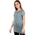 Shellocks Printed Cotton Hosiery Round Neck Half Sleeve Long Light Grey T-Shirt for Women