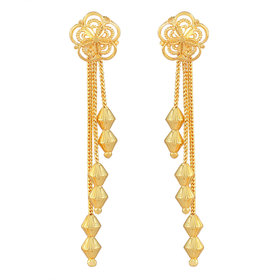 MissMister Brass Goldplating 3 tassled Long Fashion Earrings Women